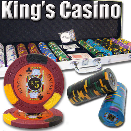 King's Casino 14 Gram Clay Poker Chips in Aluminum Case - 600 Ct.