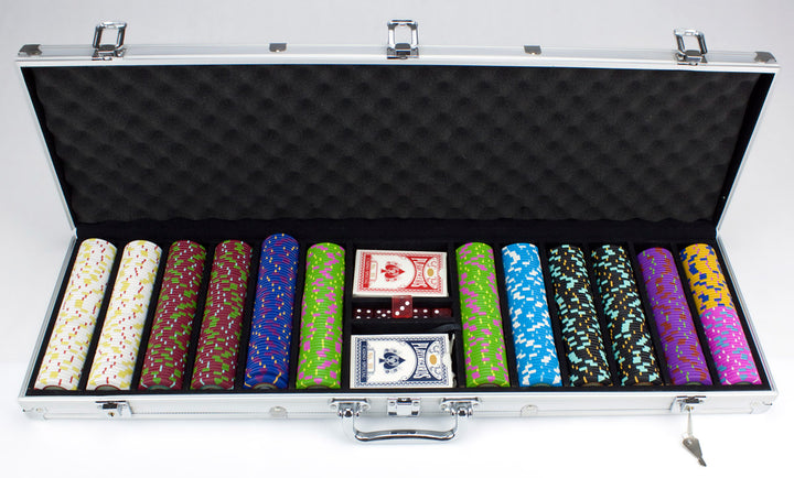 The Mint 13.5 Gram Clay Poker Chips in Aluminum Case - 600 Ct.