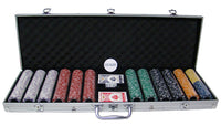 Coin Inlay 15 Gram Clay Poker Chips in Aluminum Case - 600 Ct.