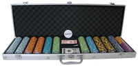 Monte Carlo 14 Gram Clay Poker Chips in Aluminum Case - 600 Ct.