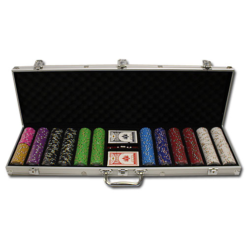 Bluff Canyon 13.5 Gram Clay Poker Chips in Aluminum Case - 600 Ct.