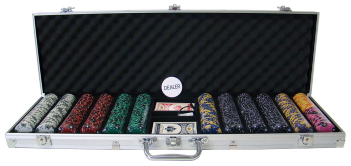 Ace King Suited 14 Gram Clay Poker Chips in Aluminum Case - 600 Ct.