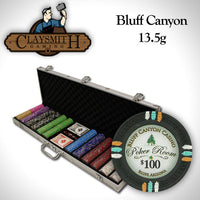 Bluff Canyon 13.5 Gram Clay Poker Chips in Aluminum Case - 600 Ct.