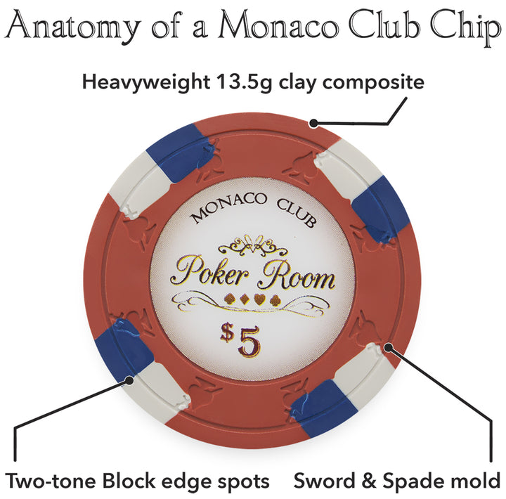 Monaco Club 13.5 Gram Clay Poker Chips