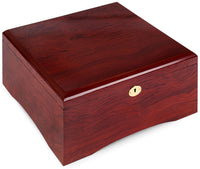 750 Capacity Glossy Wooden Mahogany Poker Chip Case - Closed