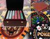 Custom Printed Mahogany Wood Poker Chip Set with 13 Gram Clay Infinity Poker Chips - 750 Chips