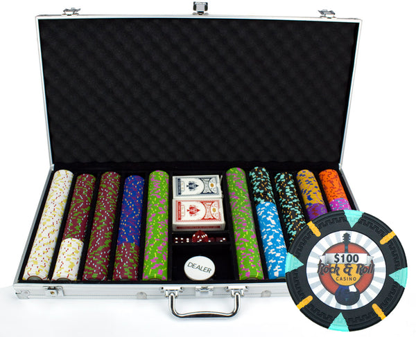 Rock & Roll 13.5 Gram Clay Poker Chips in Aluminum Case - 750 Ct.