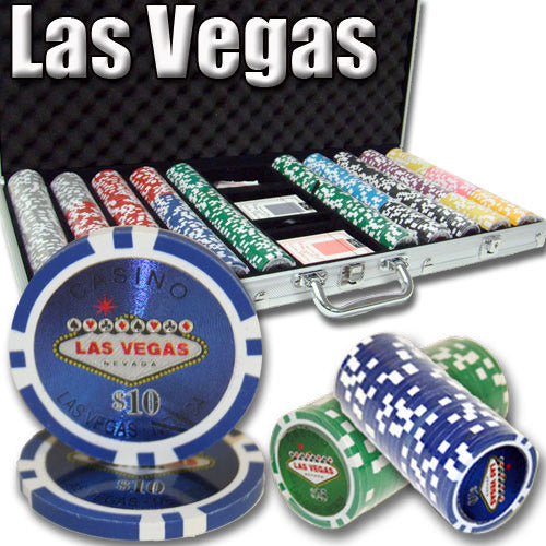 Las Vegas 14 Gram Clay Poker Chips in Aluminum Case - 750 Ct.