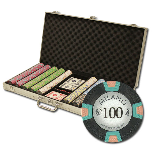 Milano 10 Gram Clay Poker Chips in Aluminum Case - 750 Ct.