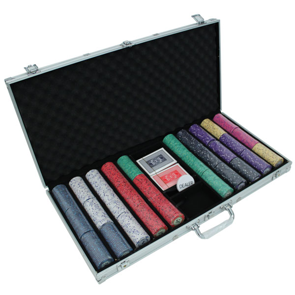 Scroll 10 Gram Ceramic Poker Chips in Aluminum Case - 750 Ct.