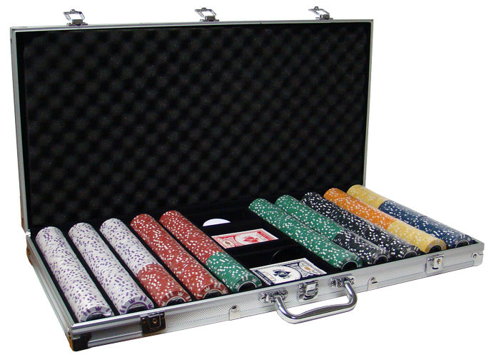 Coin Inlay 15 Gram Clay Poker Chips in Aluminum Case - 750 Ct.