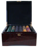 Ace King Suited 14 Gram Clay Poker Chips in Wood Mahogany Case - 750 Ct.