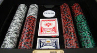 Ace King Suited 14 Gram Clay Poker Chips in Wood Mahogany Case - 750 Ct.