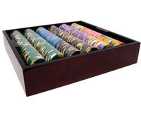 King's Casino 14 Gram Clay Poker Chips in Wood Mahogany Case - 750 Ct.