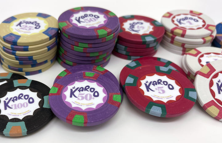 El Karoo design - Trapezoid custom clay poker chip