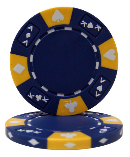 Ace King Suited 14 Gram Clay Poker Chips in Wood Hi Gloss Case - 500 Ct.