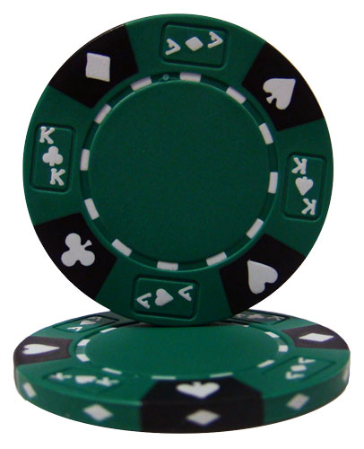 Ace King Suited 14 Gram Clay Poker Chips in Black Aluminum Case - 500 Ct.