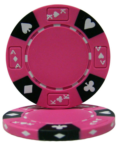 Ace King Suited 14 Gram Clay Poker Chips in Standard Aluminum Case - 500 Ct.