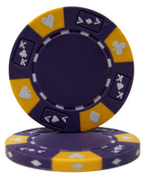 Ace King Suited 14 Gram Clay Poker Chips in Wood Walnut Case - 300 Ct.