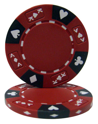 Ace King Suited 14 Gram Clay Poker Chips in Acrylic Carrier - 600 Ct.