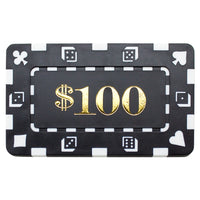 Rectangular $100 Black Poker Plaques - Qty 5