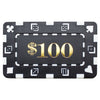 Rectangular $100 Black Poker Plaques - Qty 5