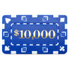 Rectangular $10000 Blue Poker Plaques - Qty 5