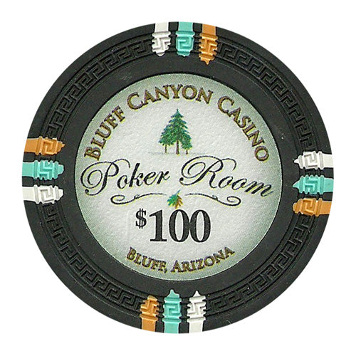 Bluff Canyon 13.5 Gram Clay Poker Chips in Rolling Aluminum Case - 1000 Ct.