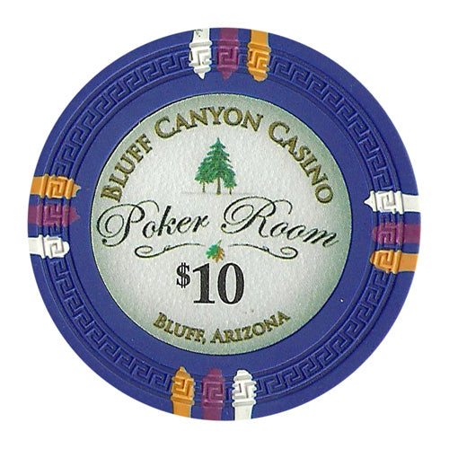 Bluff Canyon 13.5 Gram Clay Poker Chips in Acrylic Carrier - 1000 Ct.