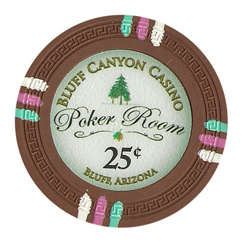 Bluff Canyon 13.5 Gram Clay Poker Chips in Rolling Aluminum Case - 1000 Ct.