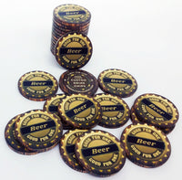 Premium Dark Wood Drink Tokens - Bottle Cap