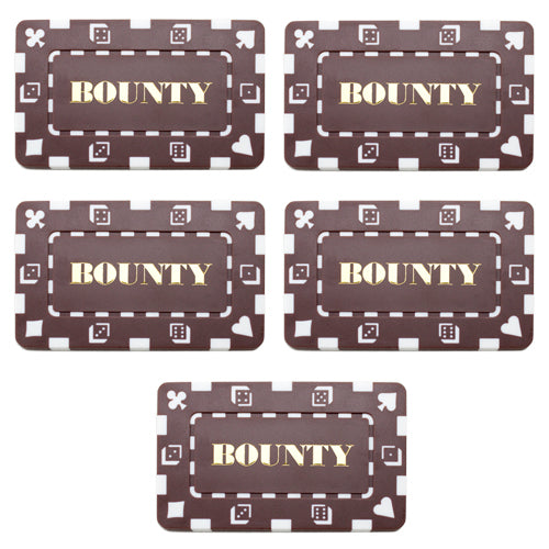 Rectangular Bounty Brown Poker Plaques - Qty 5