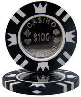 Coin Inlay 15 Gram Clay Poker Chips in Acrylic Carrier - 600 Ct.