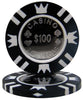 Coin Inlay 15 Gram Clay Poker Chips in Wood Mahogany Case - 750 Ct.