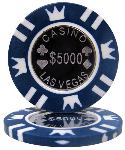 Coin Inlay 15 Gram Clay Poker Chips in Acrylic Carrier - 600 Ct.