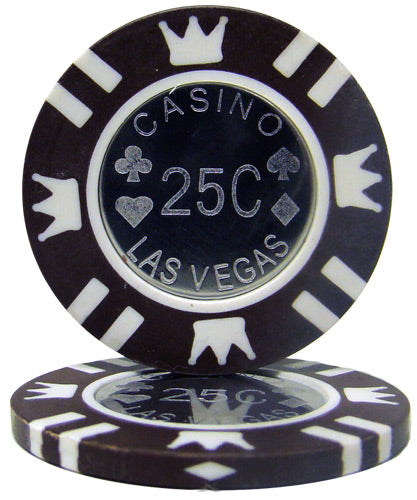 Coin Inlay 15 Gram Clay Poker Chips in Standard Aluminum Case - 500 Ct.