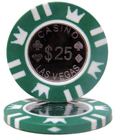 Coin Inlay 15 Gram Clay Poker Chips in Aluminum Case - 600 Ct.