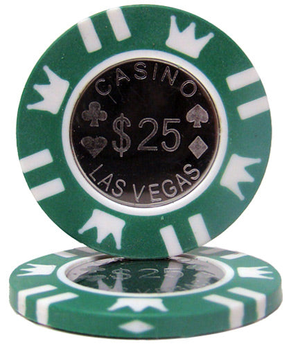 Coin Inlay 15 Gram Clay Poker Chips in Acrylic Carrier - 1000 Ct.