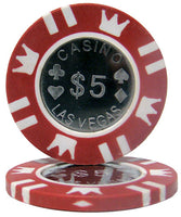 Coin Inlay 15 Gram Clay Poker Chips in Wood Hi Gloss Case - 500 Ct.