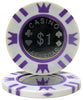 Coin Inlay 15 Gram Clay Poker Chips in Acrylic Carrier - 600 Ct.