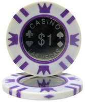 Coin Inlay 15 Gram Clay Poker Chips in Wood Carousel - 200 Ct.