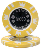 Coin Inlay 15 Gram Clay Poker Chips in Aluminum Case - 600 Ct.