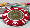 Coin Inlay 15 Gram Clay Poker Chips in Wood Walnut Case - 500 Ct.