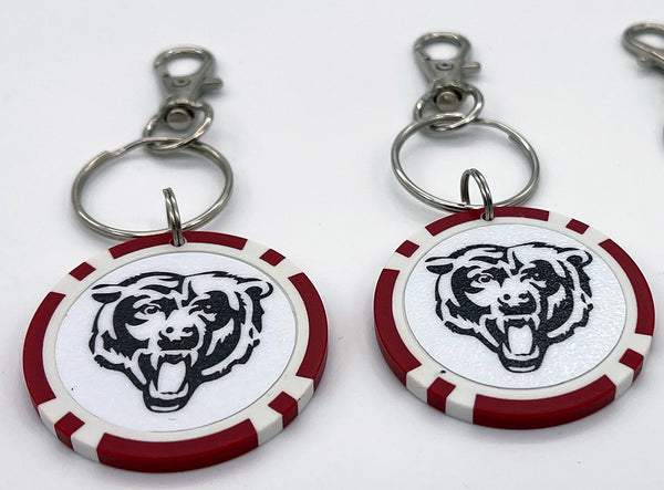 Custom Poker Chip Keychains - Red