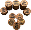 Premium Custom Drink Token Chips - Faux Wood - 6 Chips