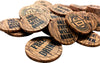 Premium Custom Drink Token Chips - Faux Wood - 6 Chips