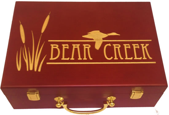 Custom Engraved Mahogany Wood Poker Chip Case - 500 Chip Capacity