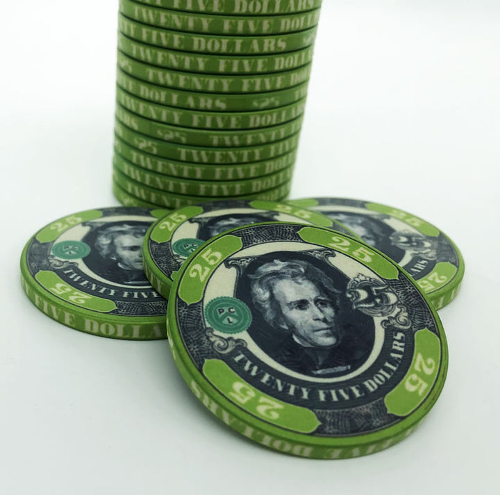 Dead Presidents - 10 Gram Ceramic Poker Chips Sample Pack - 6 Chips