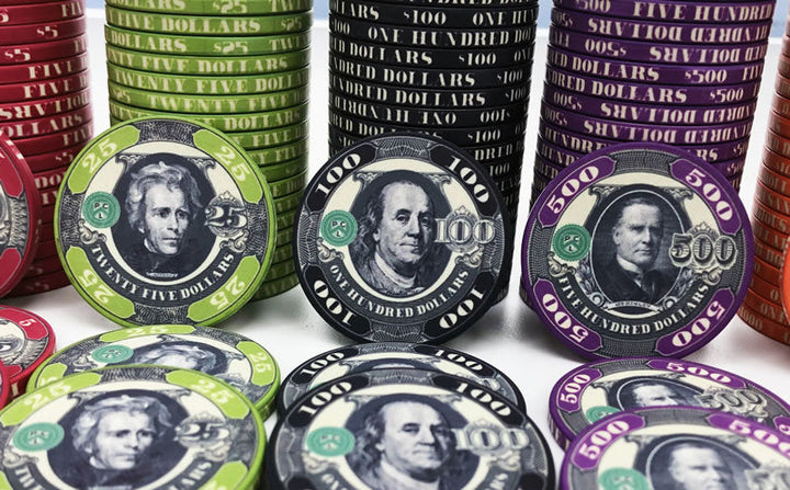 10 Gram Ceramic Custom Poker Chips - Semi Custom - Dead Presidents