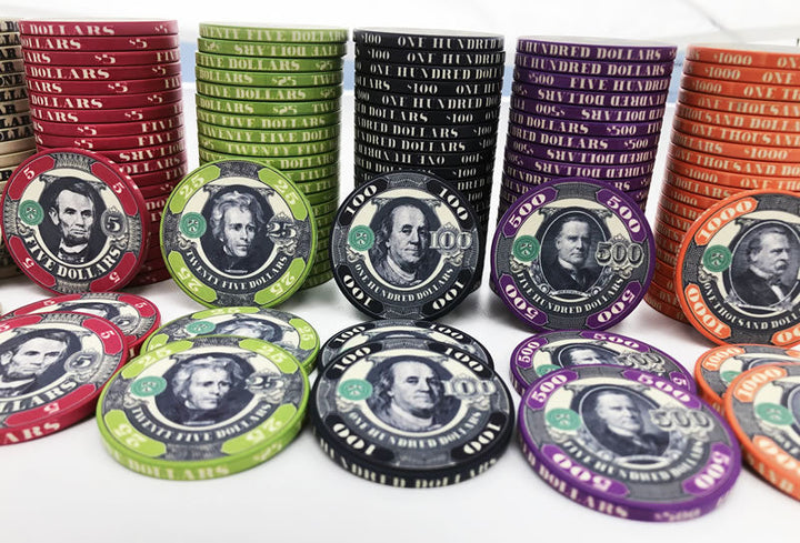 10 Gram Ceramic Custom Poker Chips - Semi Custom - Dead Presidents